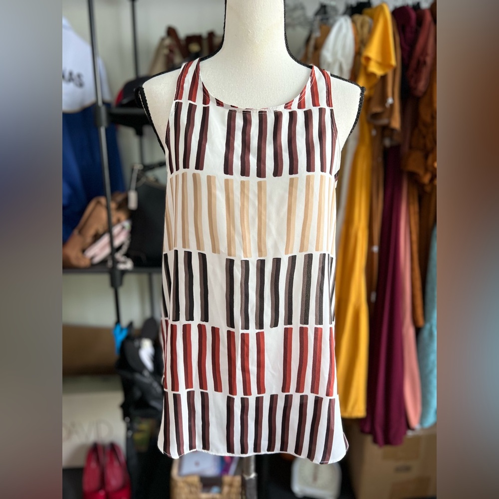 Apt.9 Multi Color Satin Blouse Size M - image 1